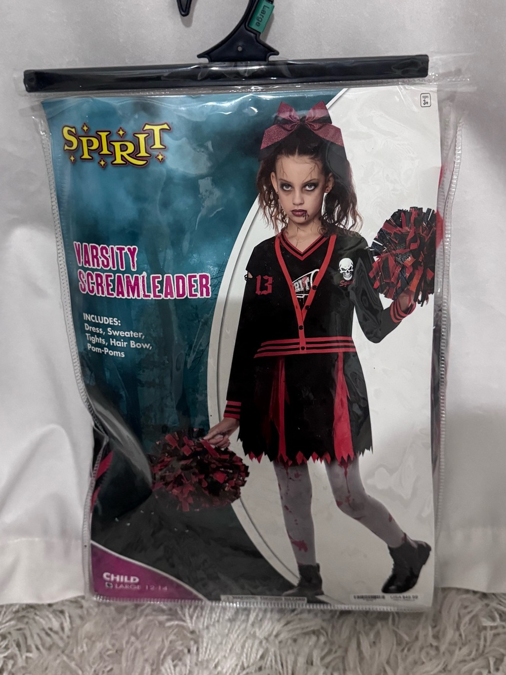 Spirit Black and Red Varsity Screamleader Kids Cheer Costume
